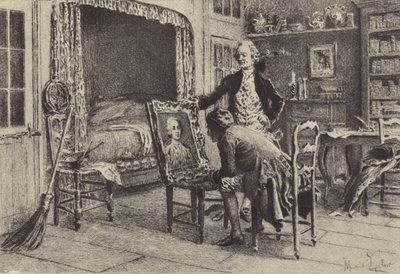 Jean-Jacques Rousseau Looking at His Portrait by Maurice Leloir